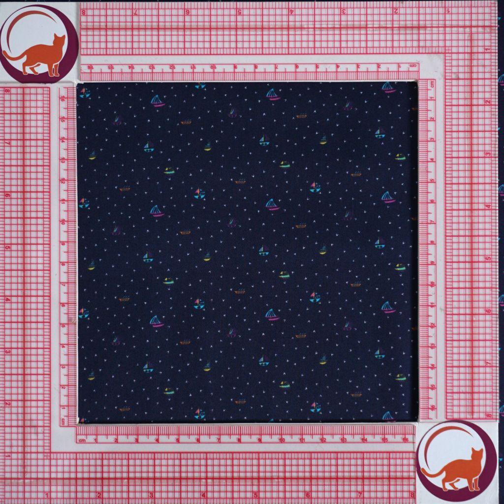 Leichte Baumwolle Hemdenstoff Mini Boote blau bunt